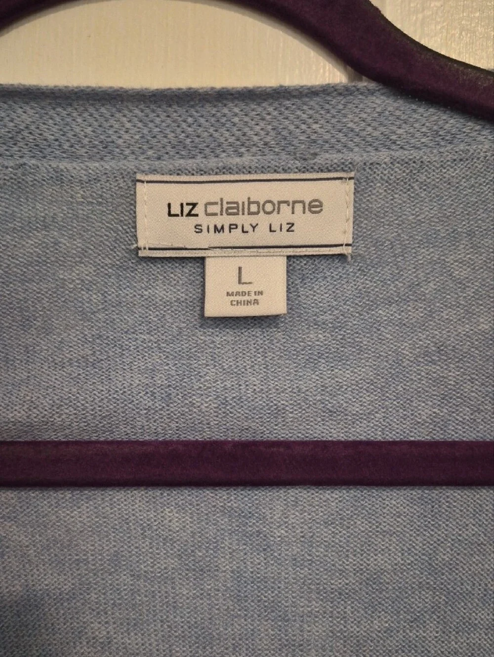 Liz Claiborne Pale Blue Open-Front Cardigan with Pockets